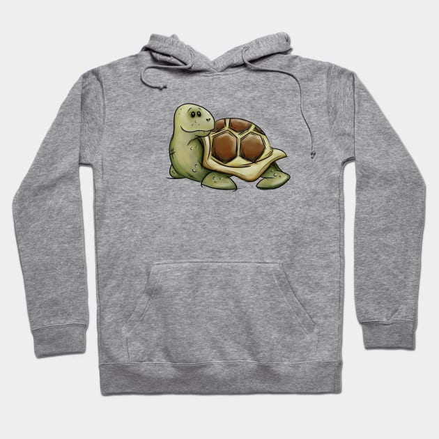 Funky Funny Tortoise Illustration Casual Cute Turtle Hoodie by SkizzenMonster